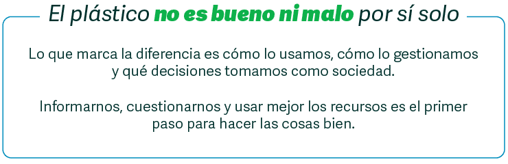 El plástico no es bueno ni malo por si solo